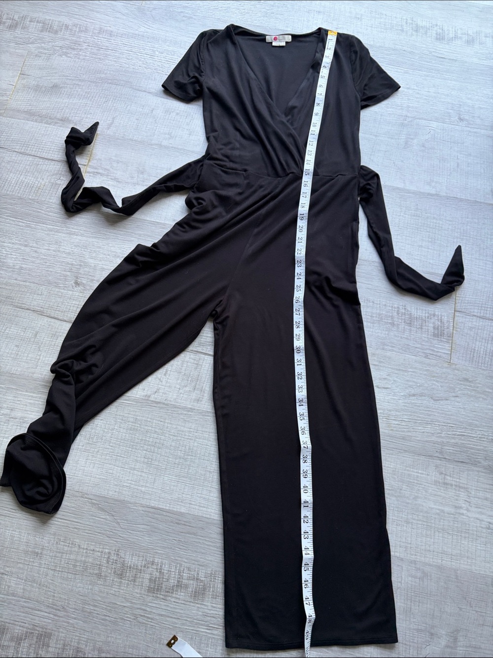 Boden Black Wrap Jumpsuit with Waist Tie, Size US 4R. - Picture 11 of 15